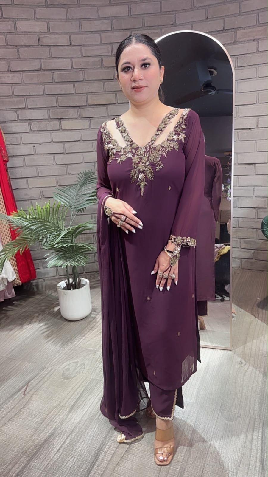 Noorani Wine Designer suit