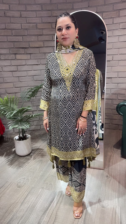 Billey Digital print C-Cut Style Plazoo Designer Suit