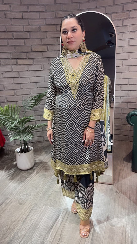 Billey Digital print C-Cut Style Plazoo Designer Suit