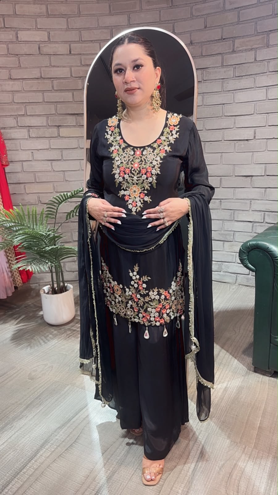 Jdass Black Embroidered Plazoo Designer Suit
