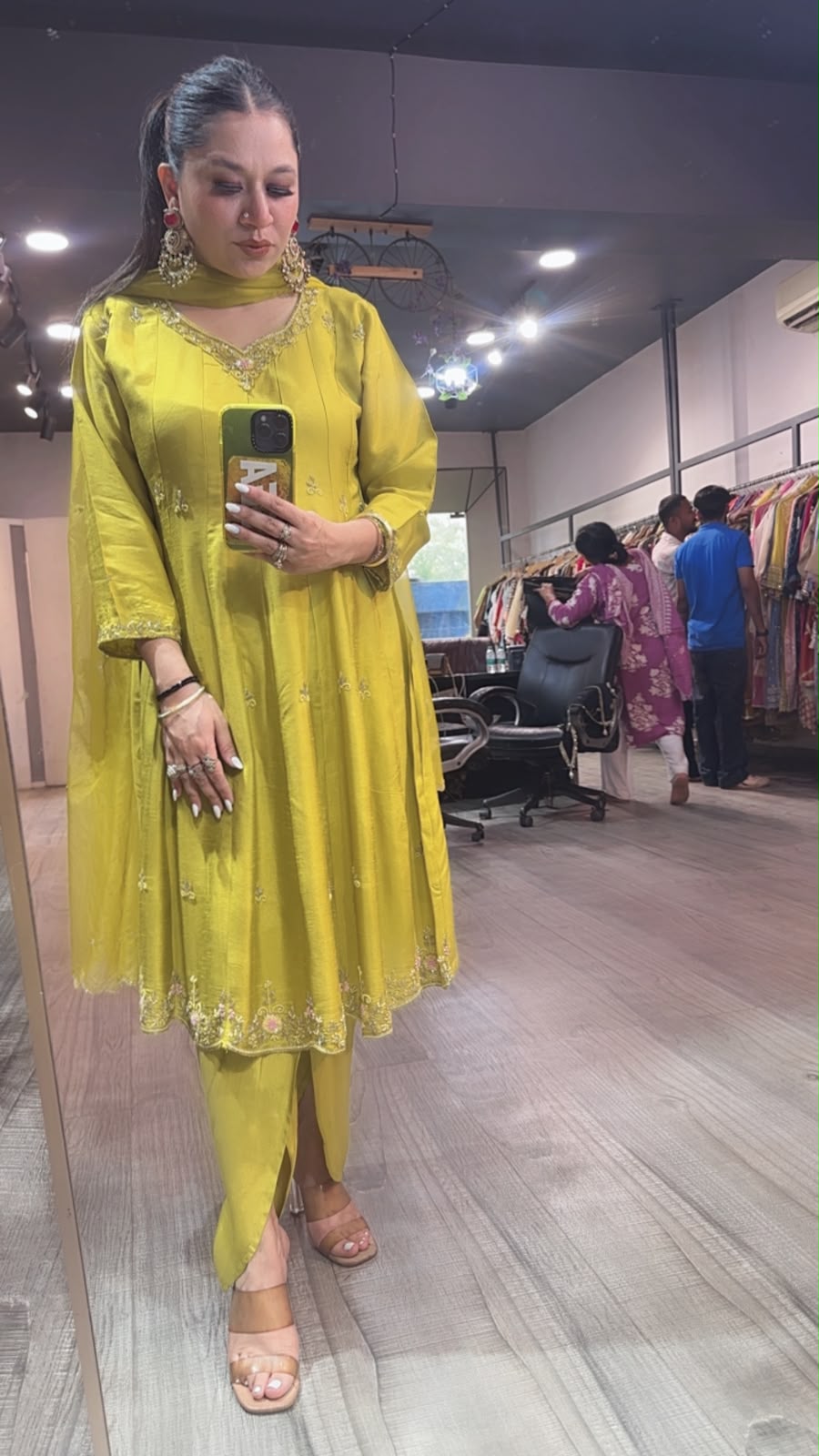 Bhujia Lime peplum Designer Suit