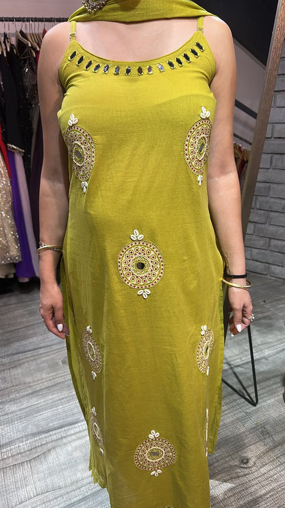 Nimbu pani Stapy Cotton Designer Suit