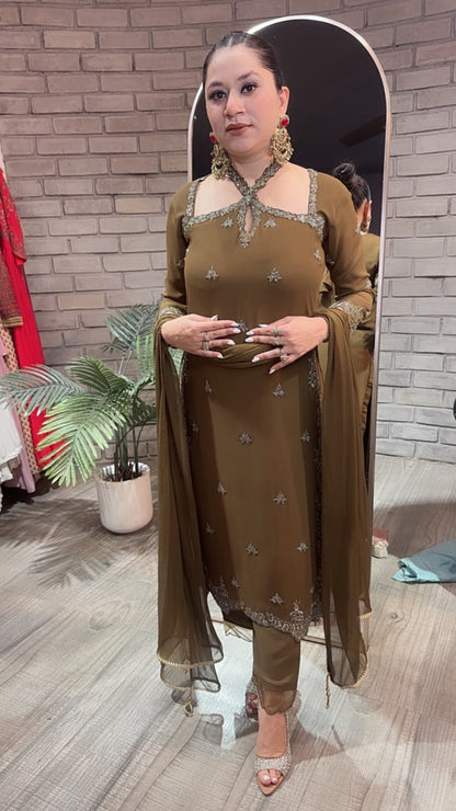 Eknoor Bronze Crisscross Designer Suit