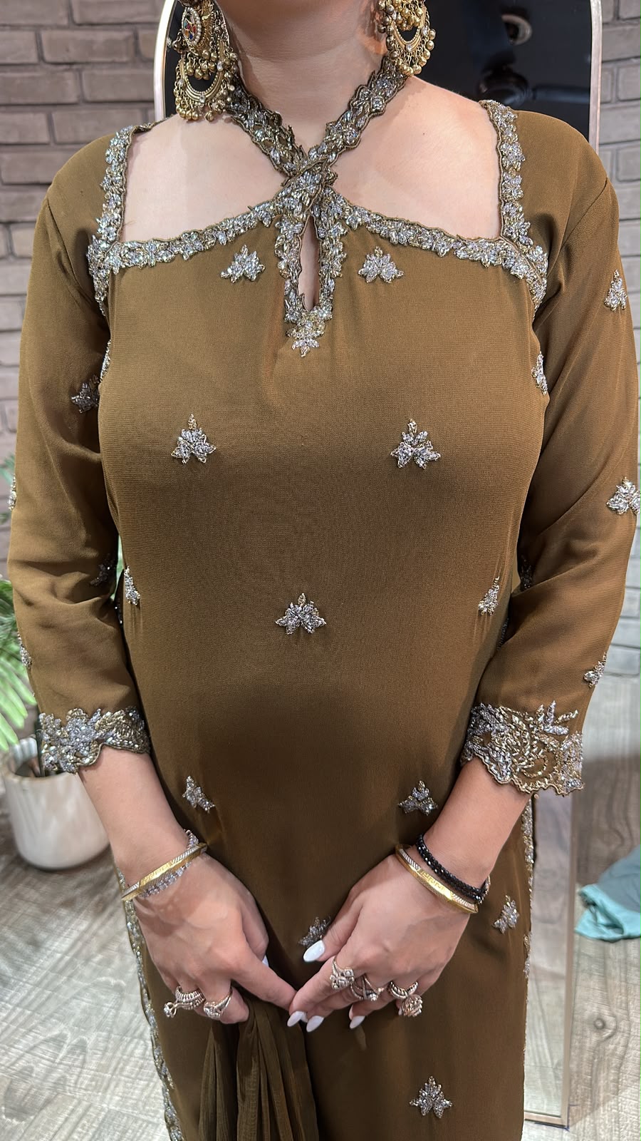 Eknoor Bronze Crisscross Designer Suit