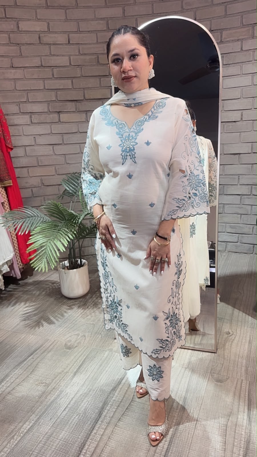 Sifat Ivory Cutwork cotton Designer Suit
