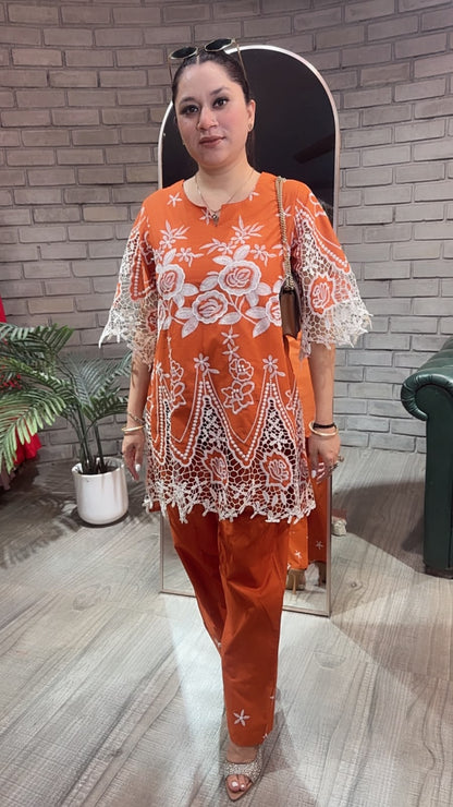 Mirinda Chiffle lace work Cotton Farshi Cordset