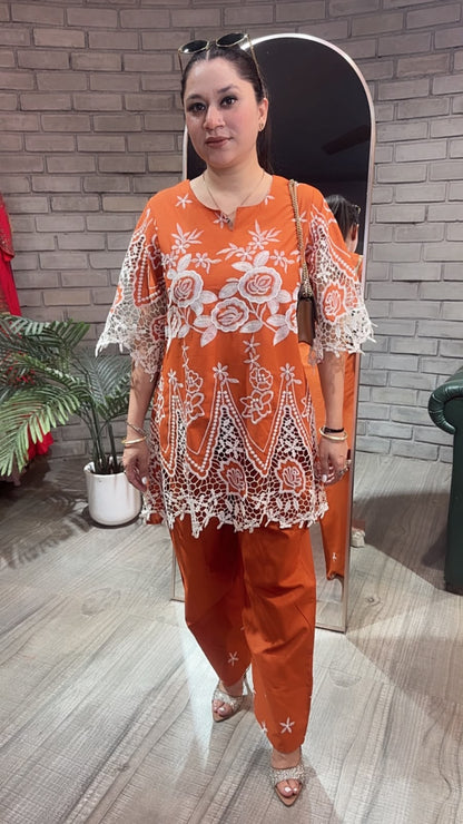 Mirinda Chiffle lace work Cotton Farshi Cordset