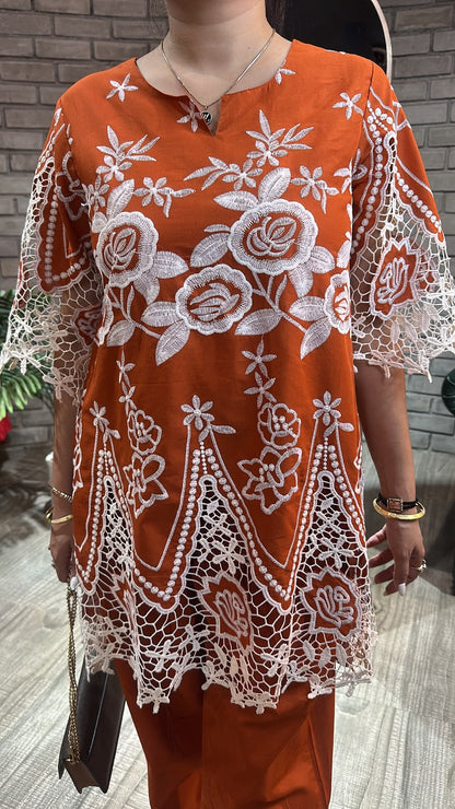 Mirinda Chiffle lace work Cotton Farshi Cordset