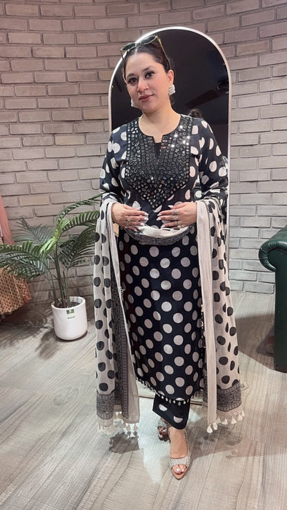 Rasam polka Dot Mirror Designer Suit