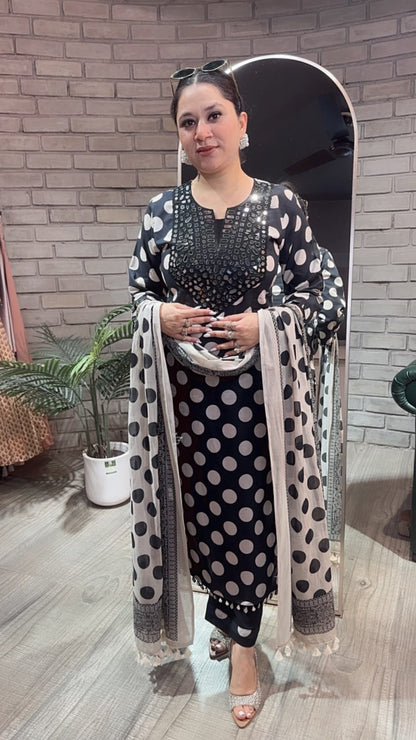 Rasam polka Dot Mirror Designer Suit