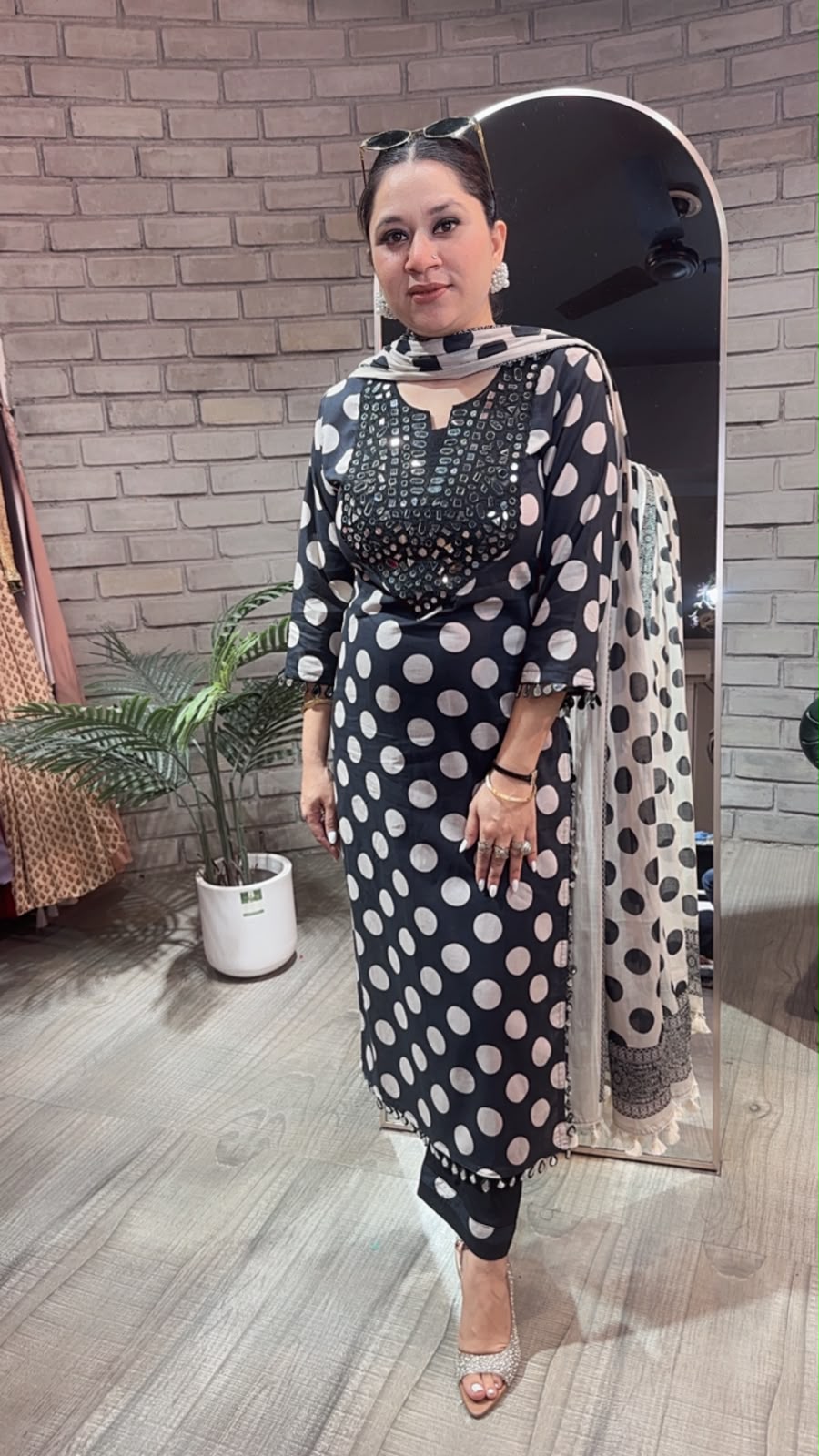 Rasam polka Dot Mirror Designer Suit