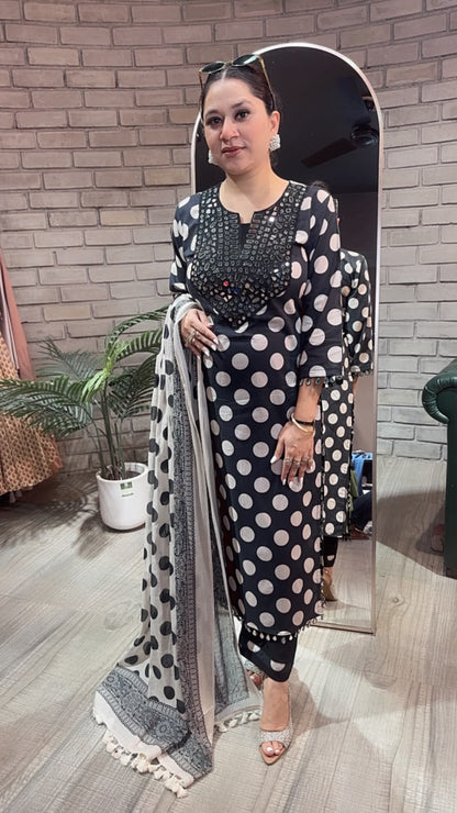Rasam polka Dot Mirror Designer Suit