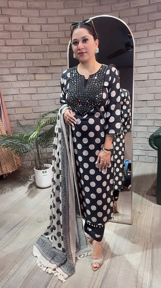 Rasam polka Dot Mirror Designer Suit