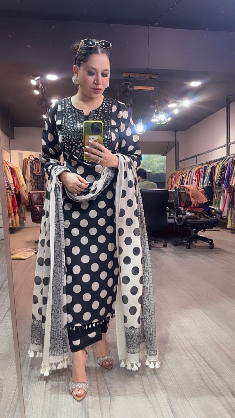 Rasam polka Dot Mirror Designer Suit