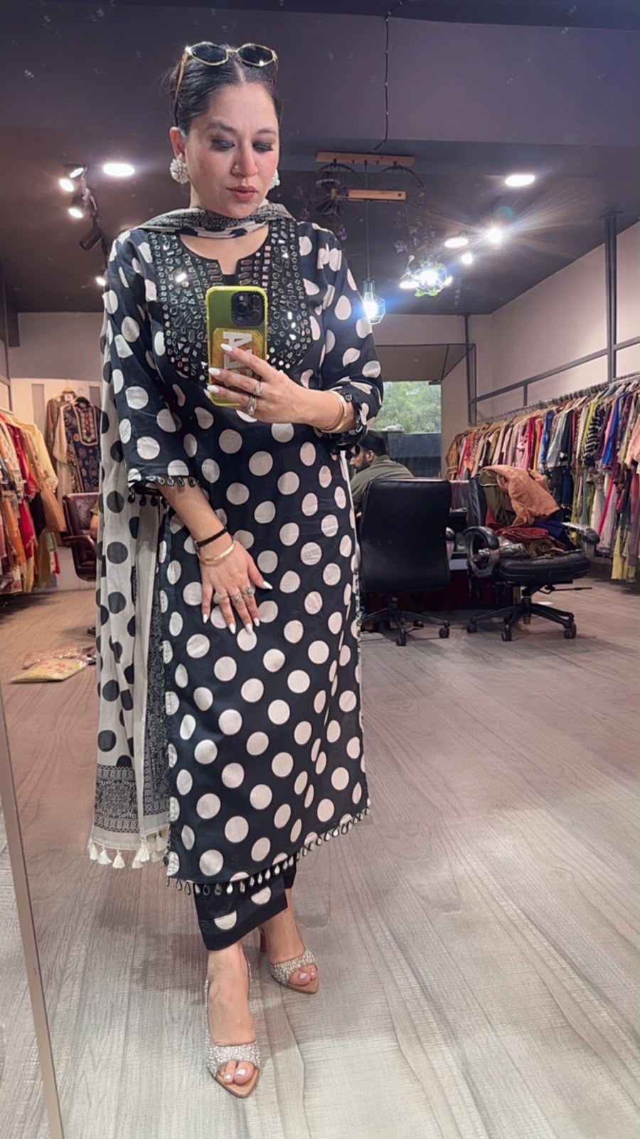 Rasam polka Dot Mirror Designer Suit
