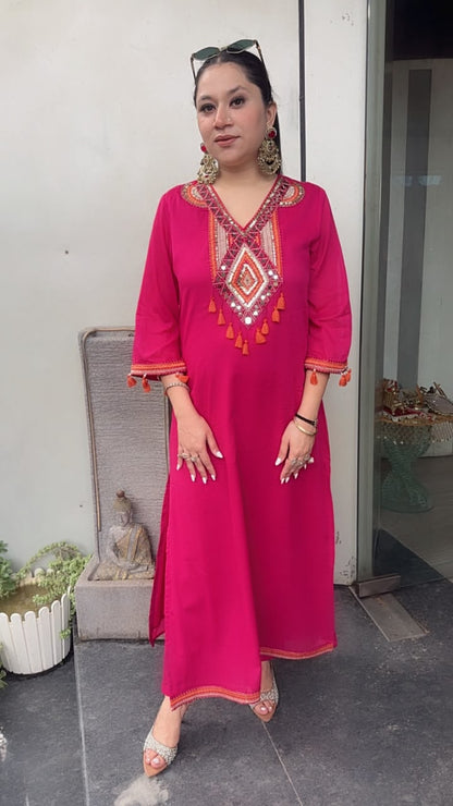 Nayak Tassel work Long Tunic Set