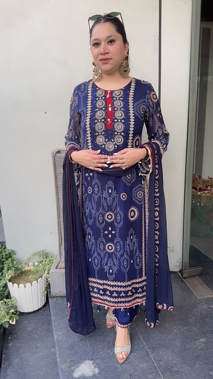 Noah Blue Digital Designer suit