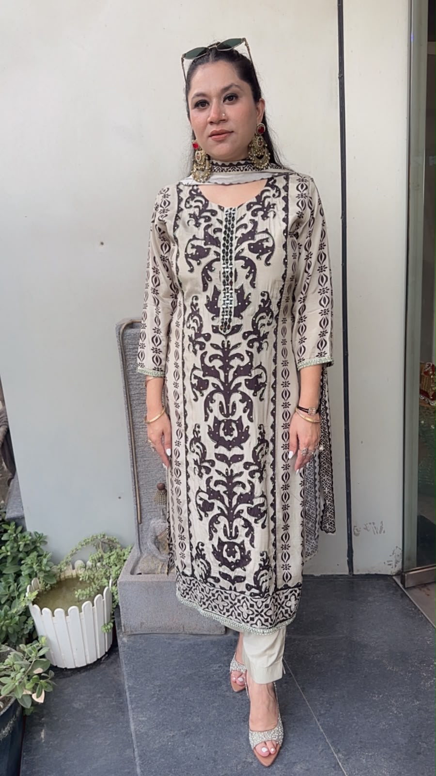 Nucci Digital print Katdana work Designer suit