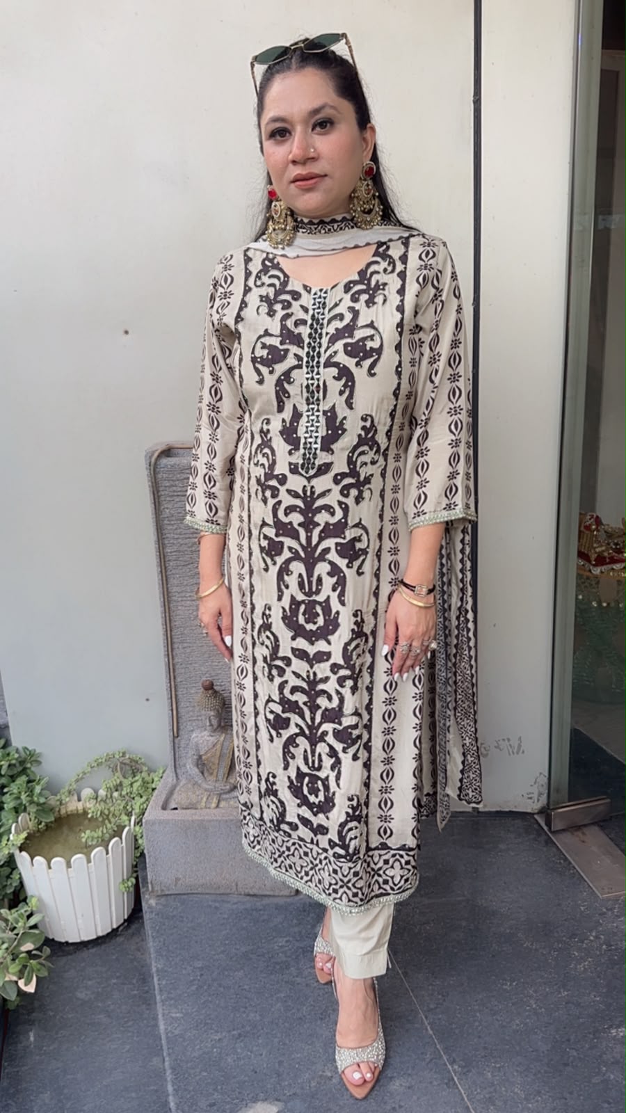 Nucci Digital print Katdana work Designer suit