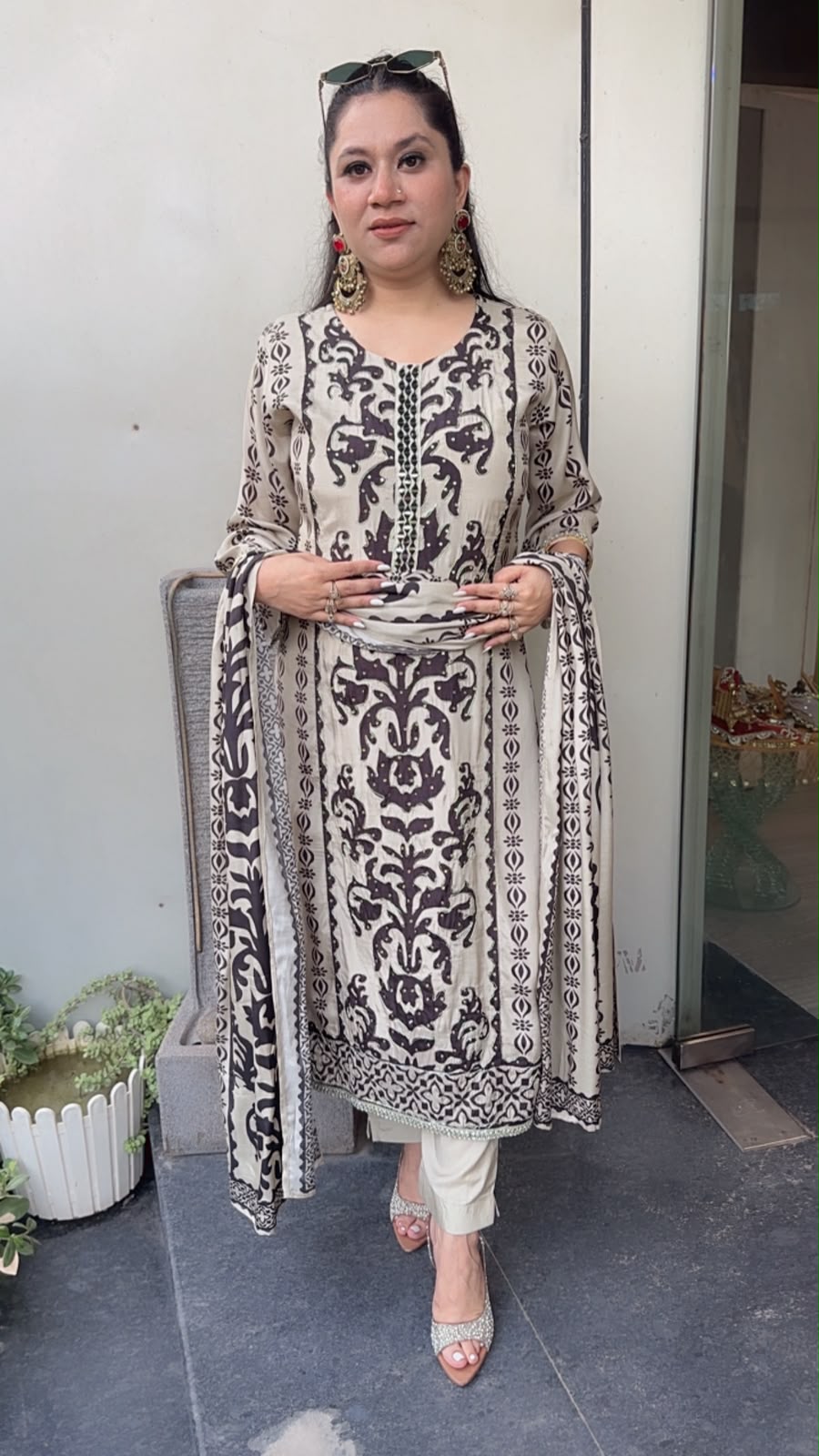 Nucci Digital print Katdana work Designer suit