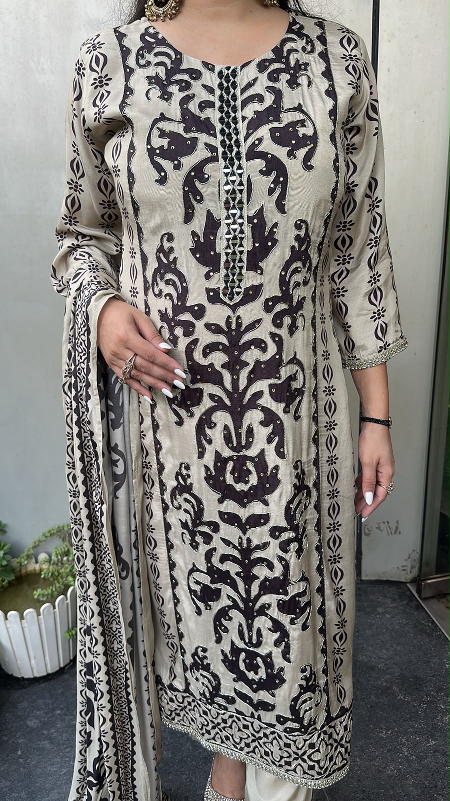 Nucci Digital print Katdana work Designer suit