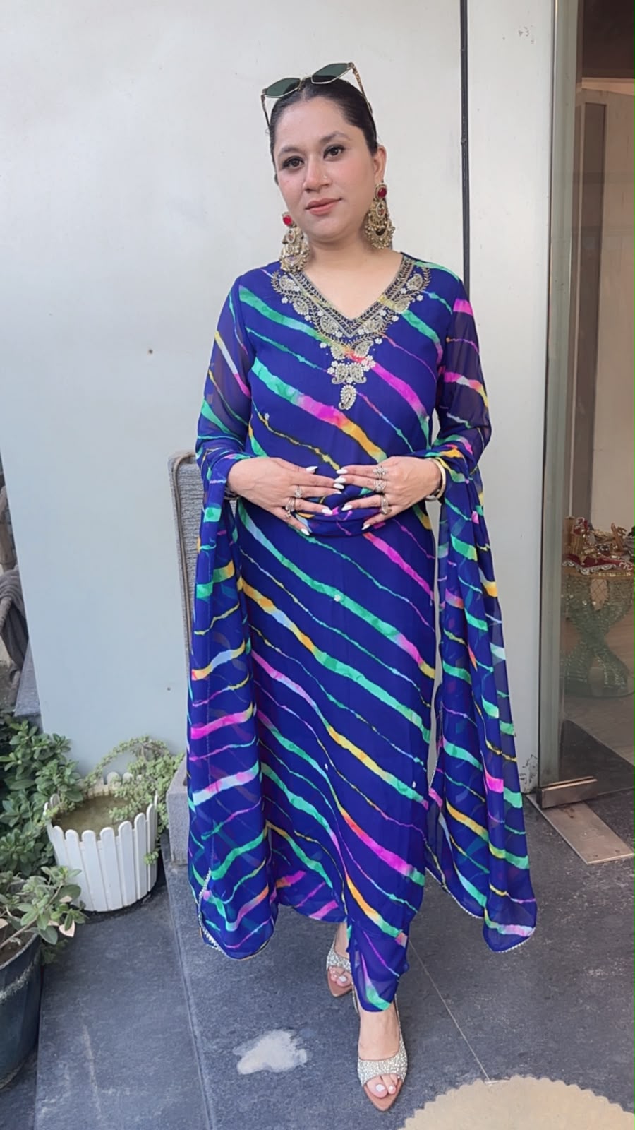 Nagma leheria Electric Blue Designer suit