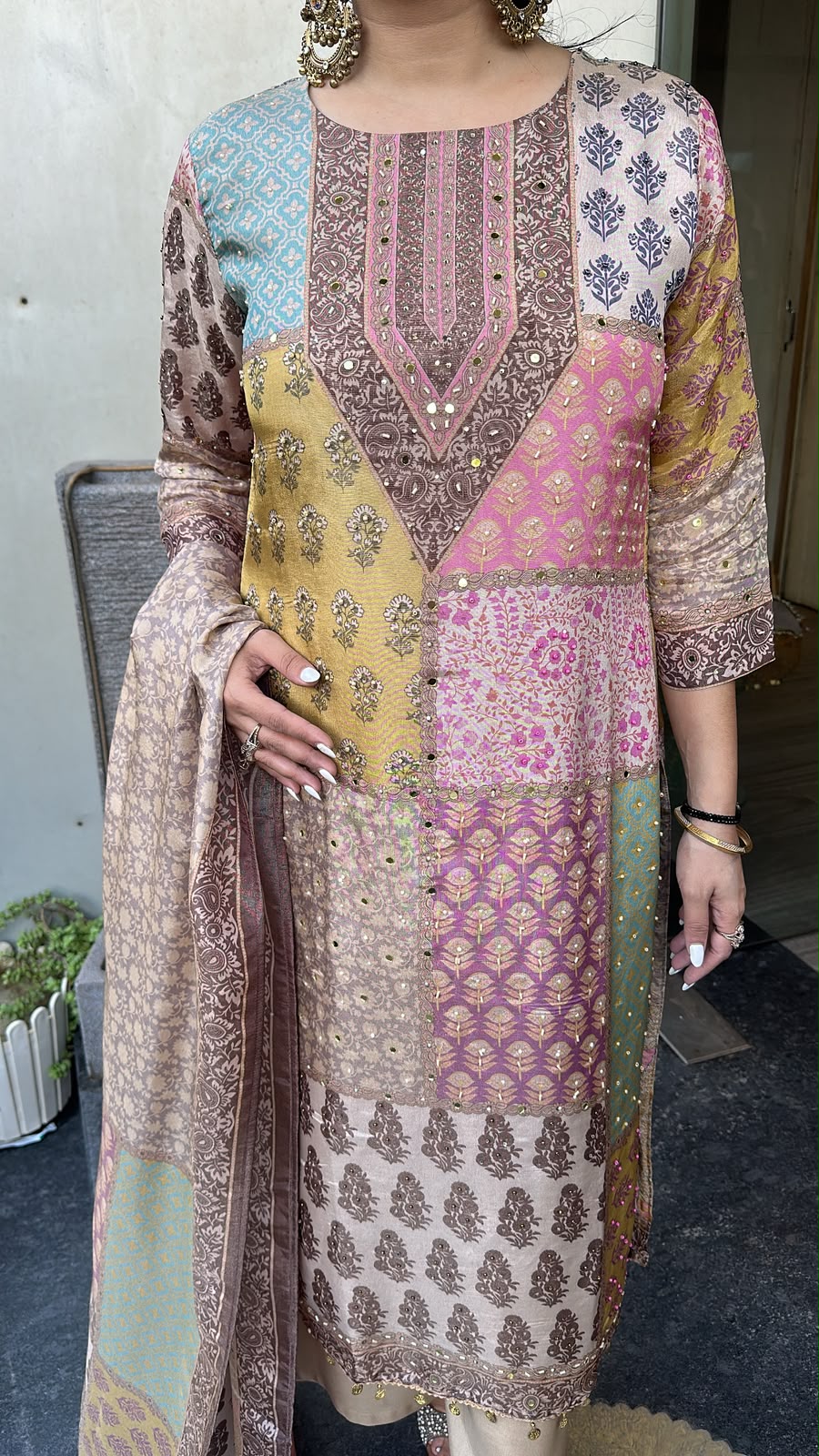 Taavi Ajrak print Designer suit