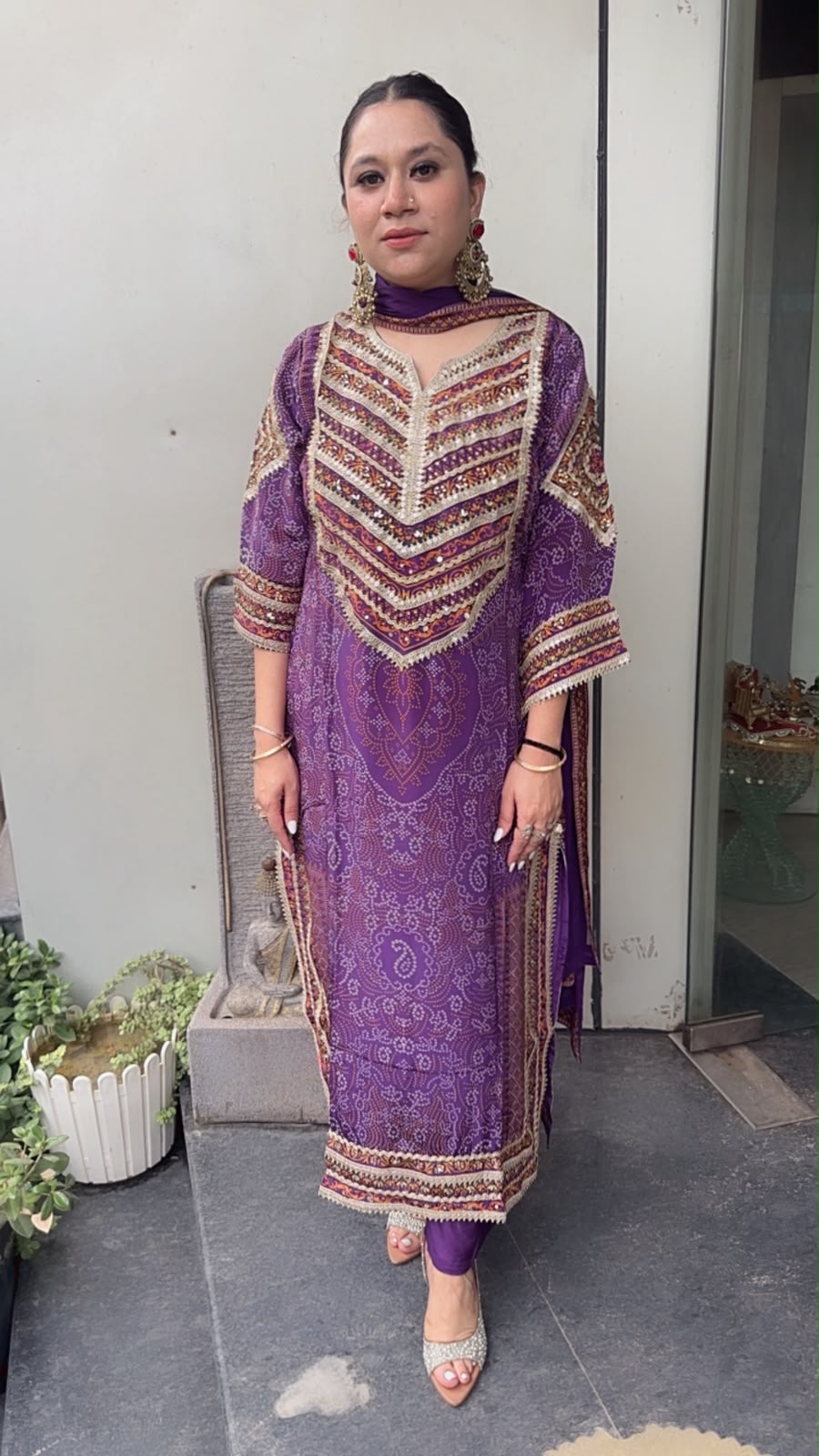 Chuski jamun Bandani Digital print Designer suit