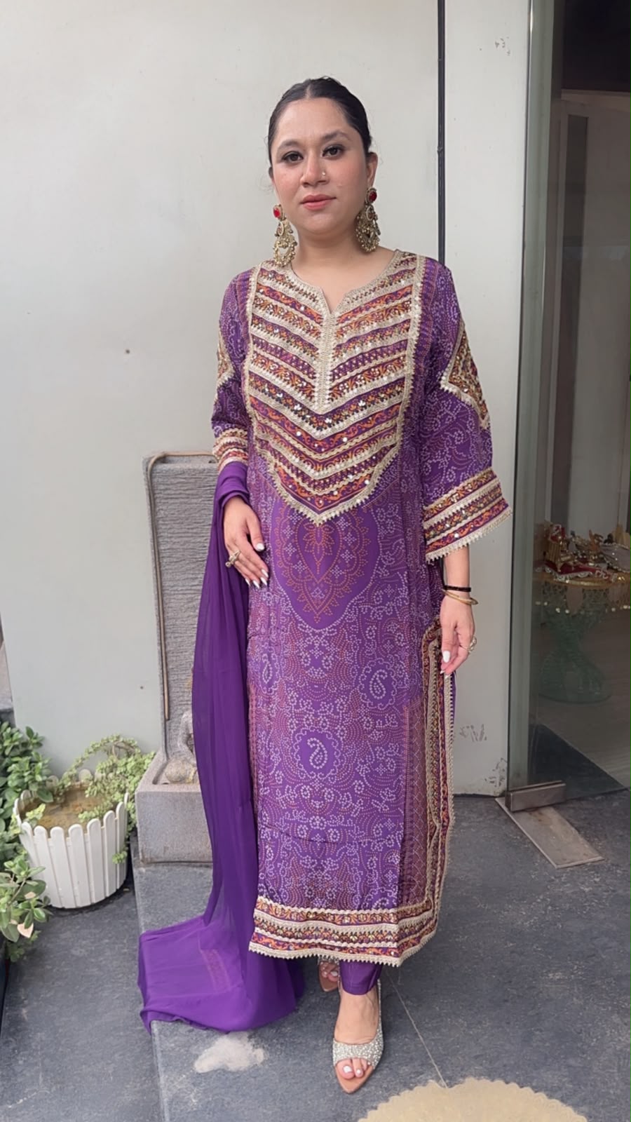 Chuski jamun Bandani Digital print Designer suit