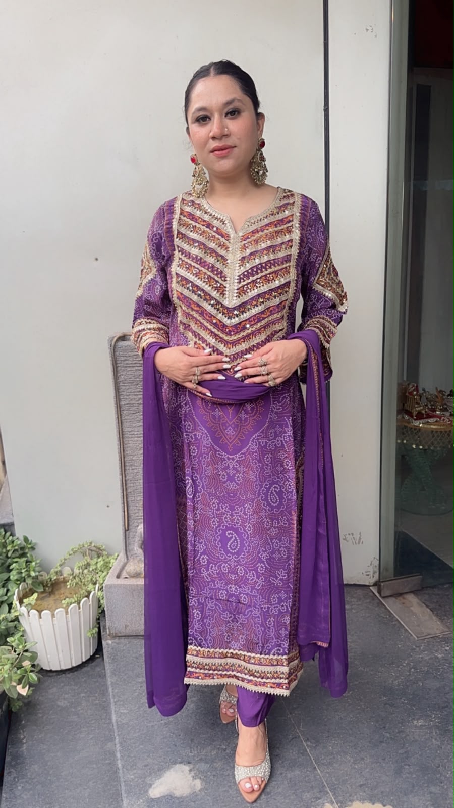 Chuski jamun Bandani Digital print Designer suit