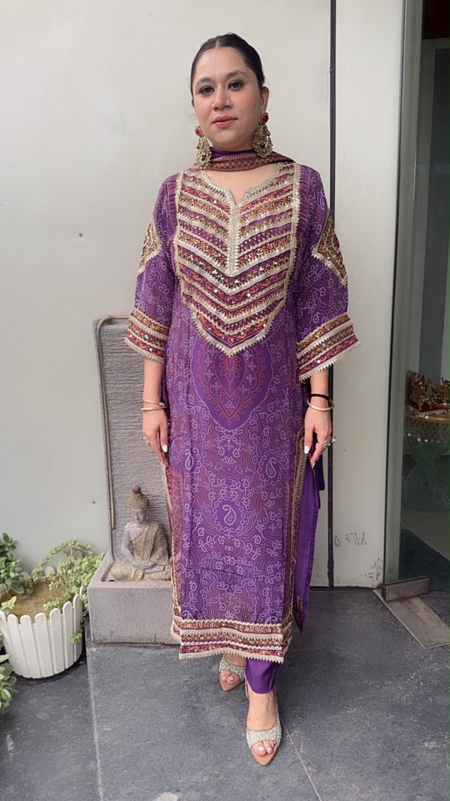 Chuski jamun Bandani Digital print Designer suit
