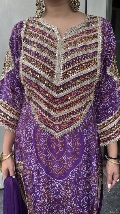 Chuski jamun Bandani Digital print Designer suit