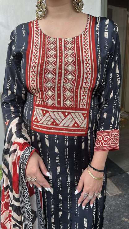 Avika Digital print Designer suit