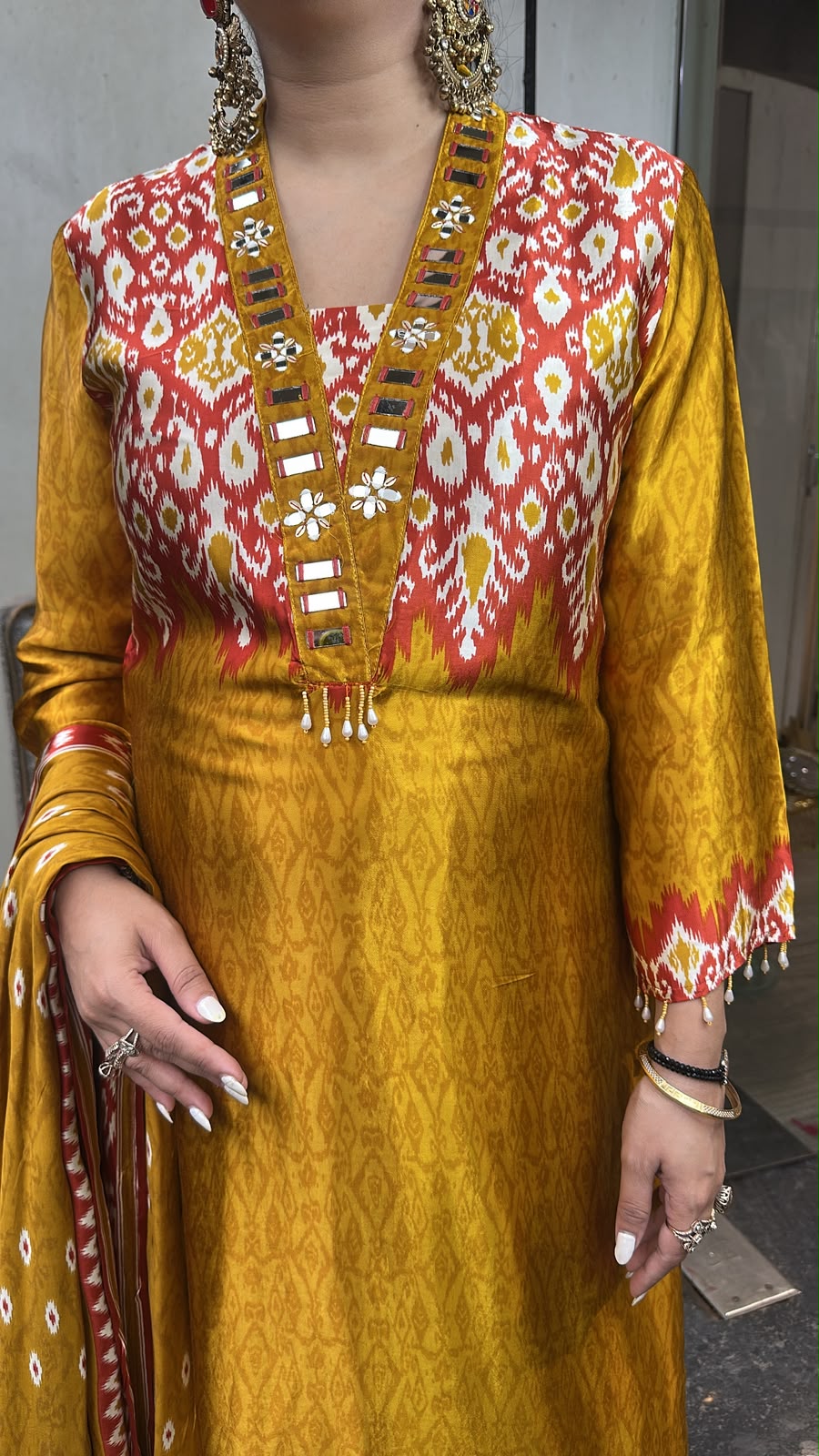 Teej Musturd Digital print Designer suit