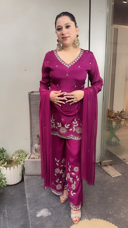 Jalebi Wine katdana suit