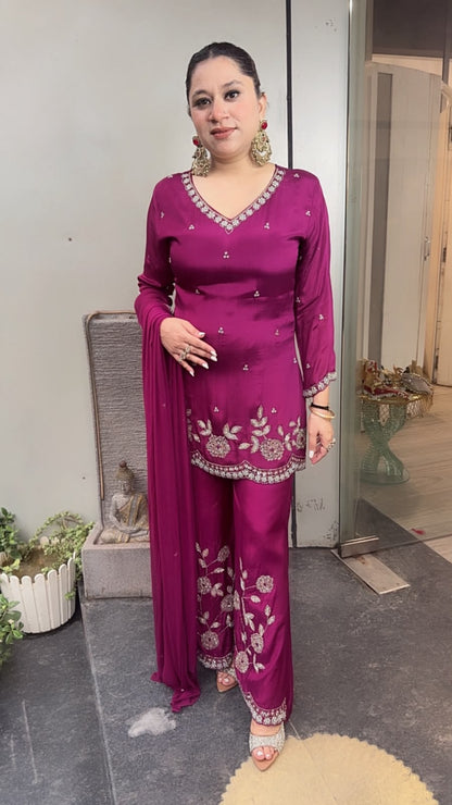 Jalebi Wine katdana suit