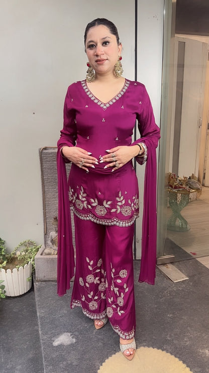 Jalebi Wine katdana suit