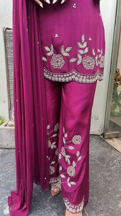 Jalebi Wine katdana suit