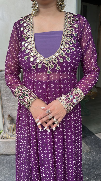 Zoya Jammu Digital Mirror work 3pc Cordset