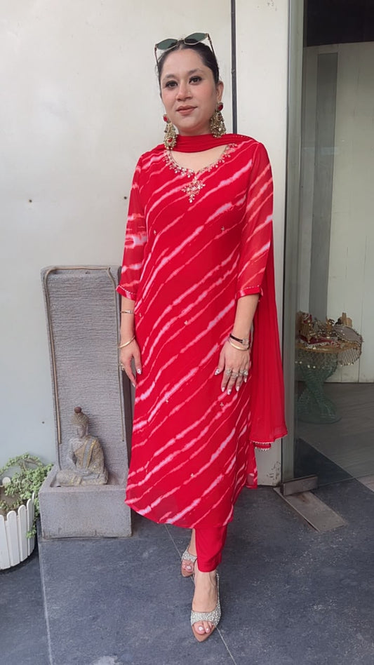 Sangria leheria Red Designer suit