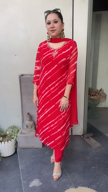 Sangria leheria Red Designer suit