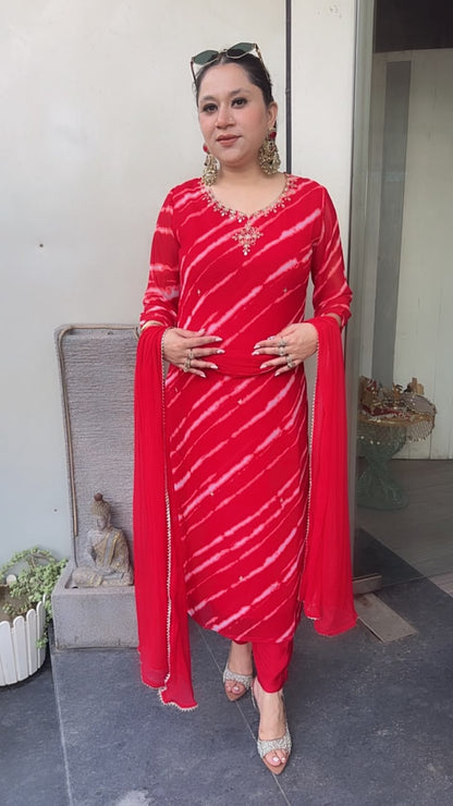 Sangria leheria Red Designer suit