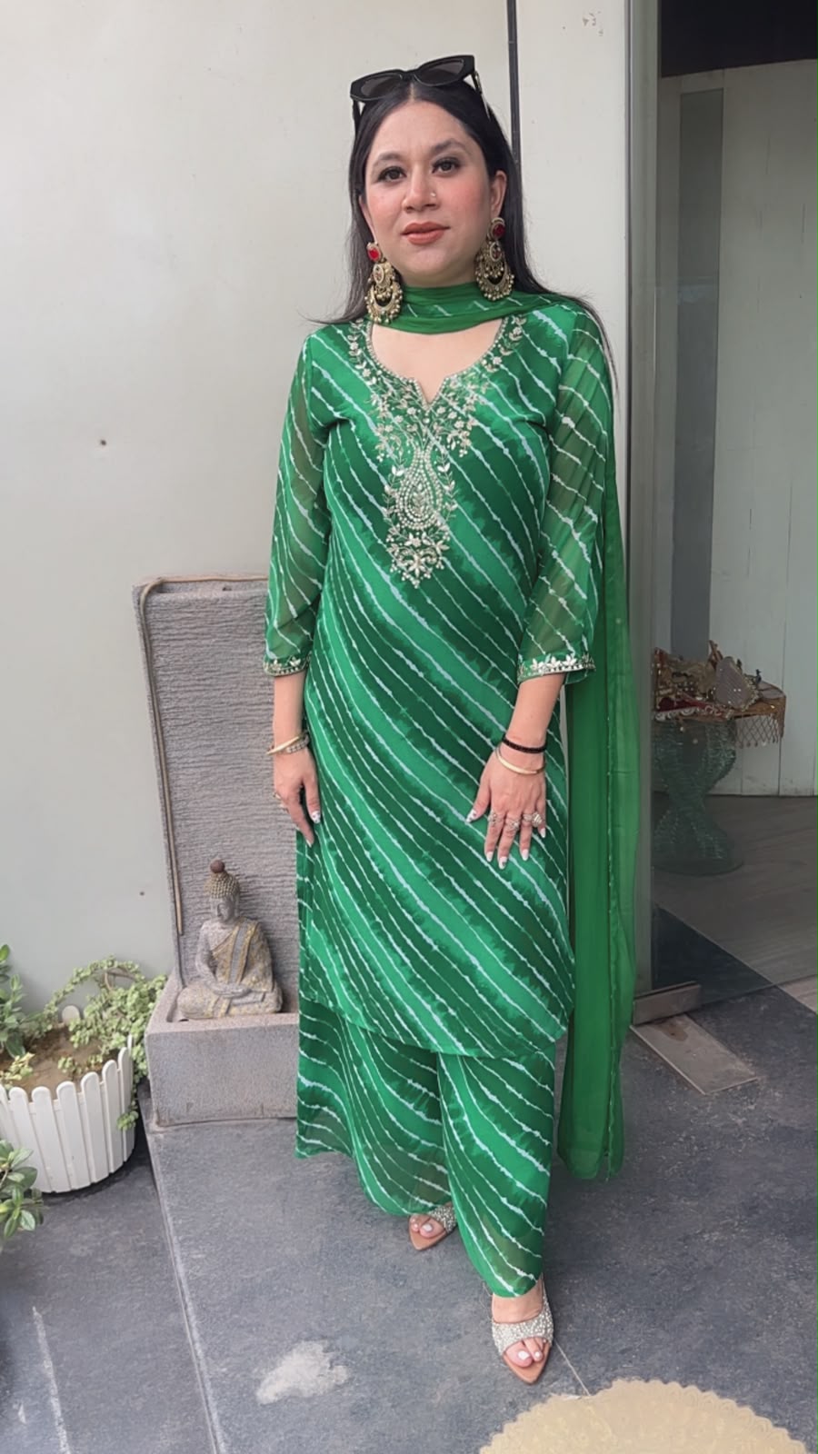 Hariyali Green leheria Designer Suit