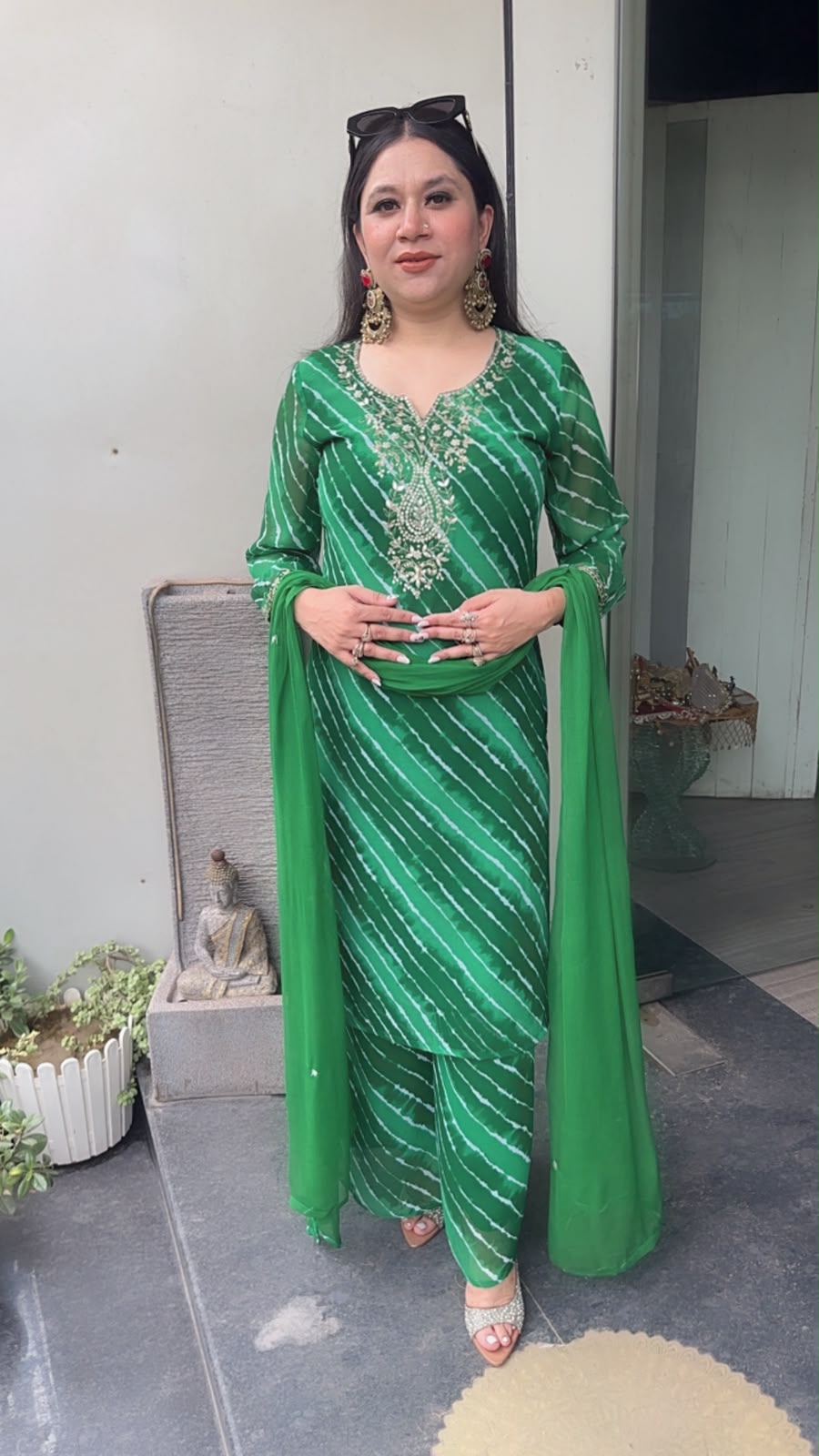 Hariyali Green leheria Designer Suit
