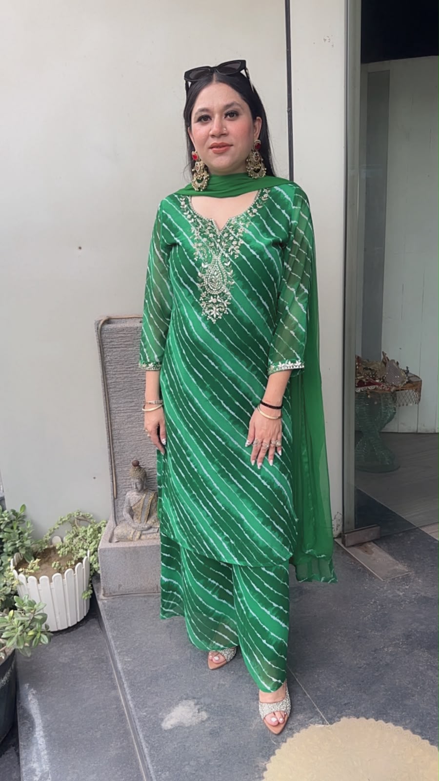 Hariyali Green leheria Designer Suit