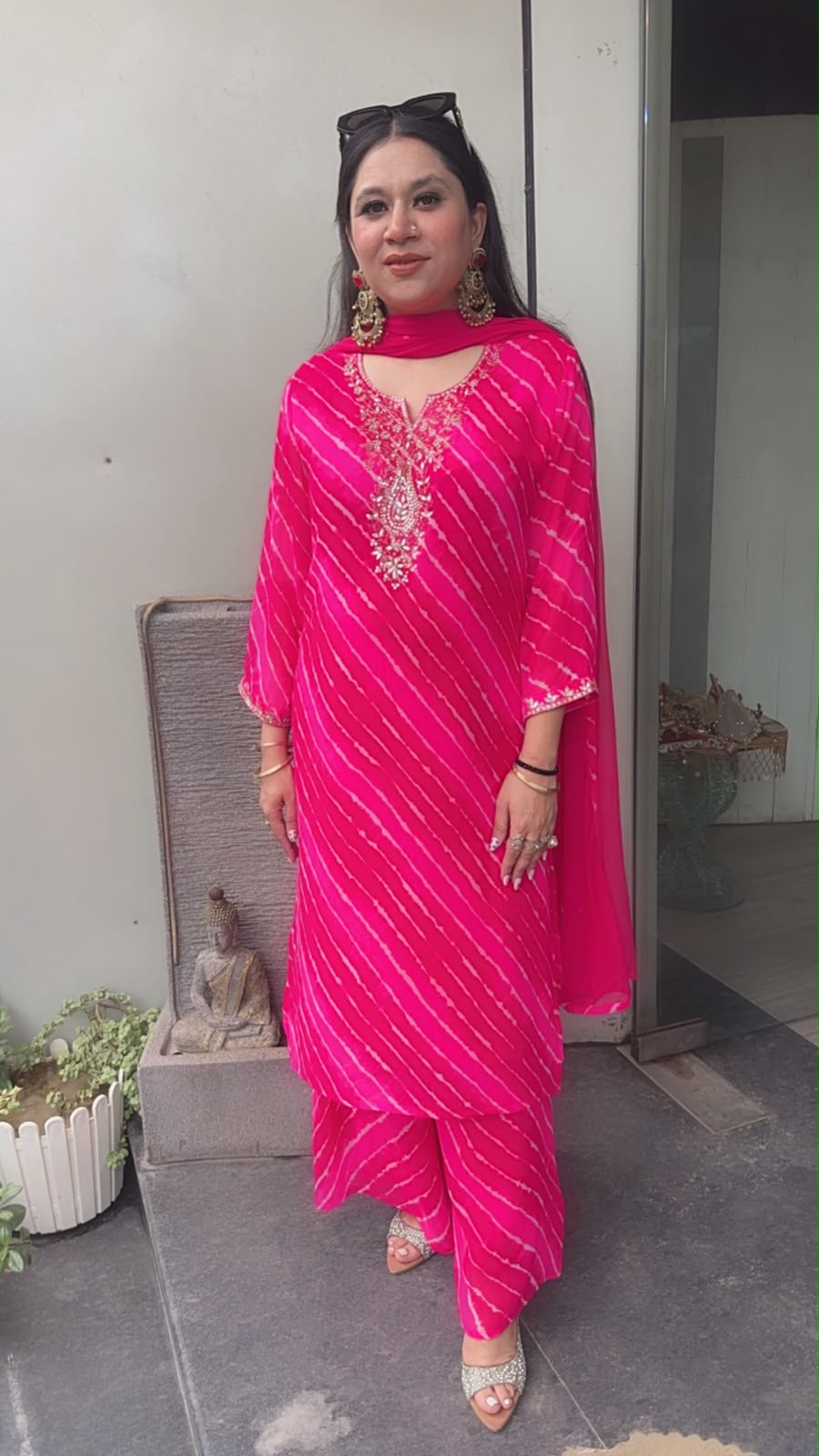 Hariyali pink  leheria Designer Suit