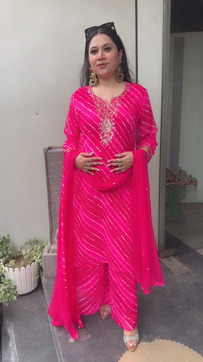 Hariyali pink  leheria Designer Suit