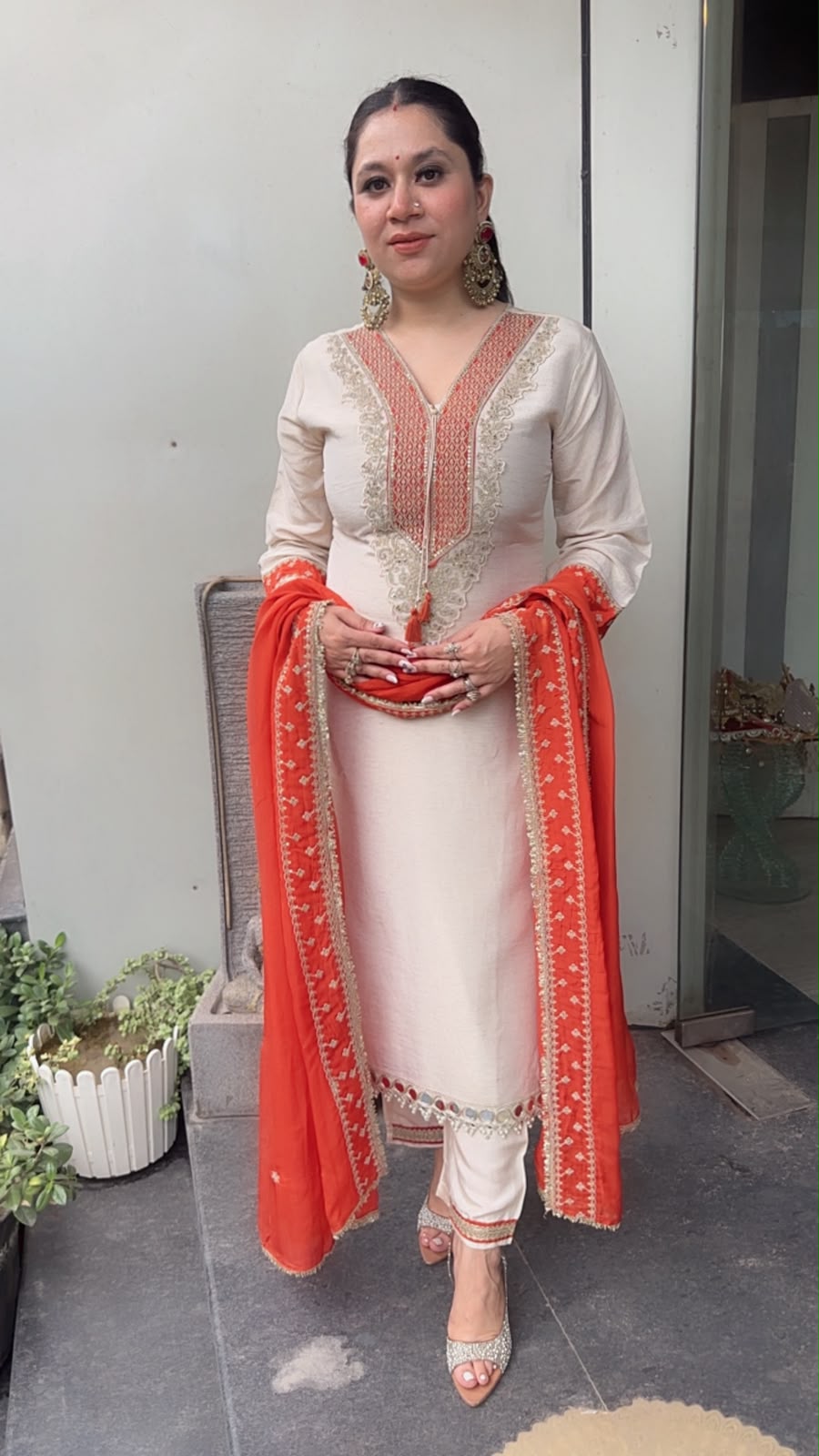 Tripti Ivory Rust Designer Suit