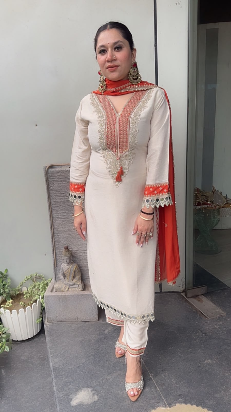 Tripti Ivory Rust Designer Suit