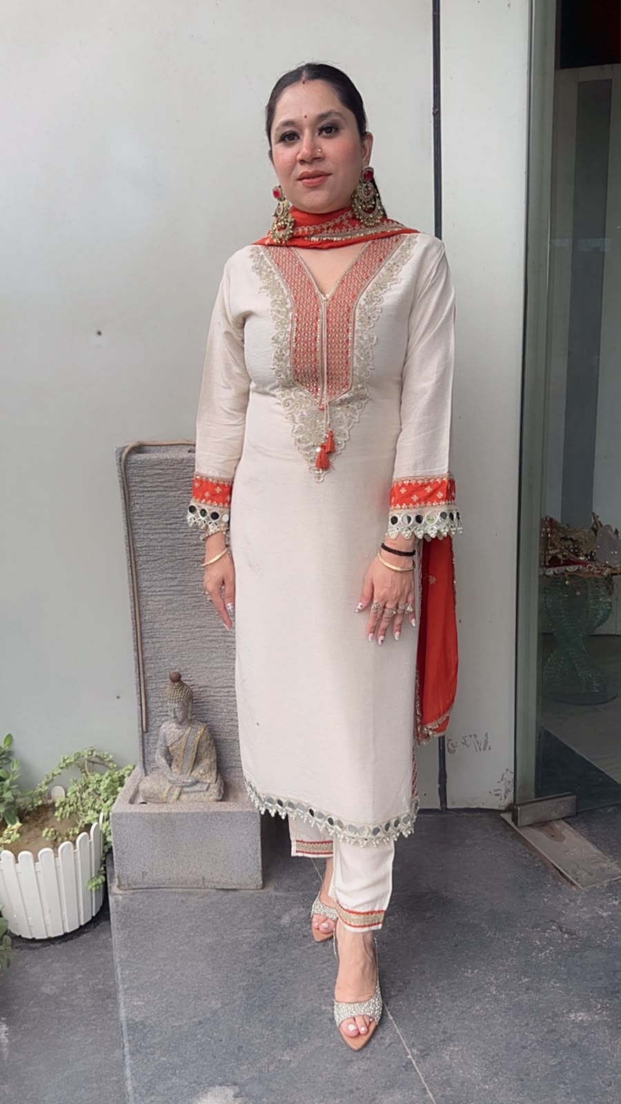 Tripti Ivory Rust Designer Suit